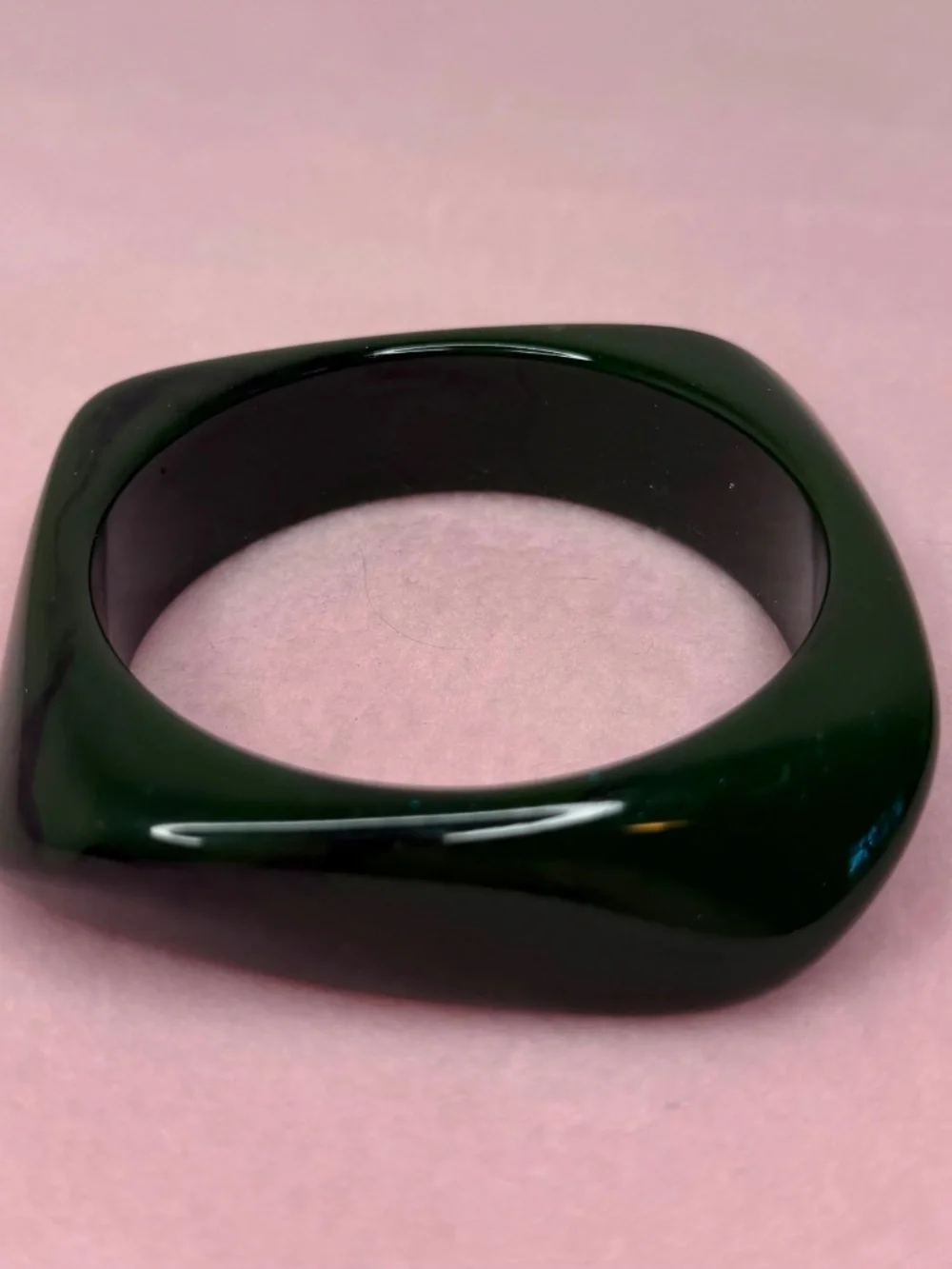 Green Chunky Bangle Bracelet Set – Oversized Statement Dark Emerald Stack